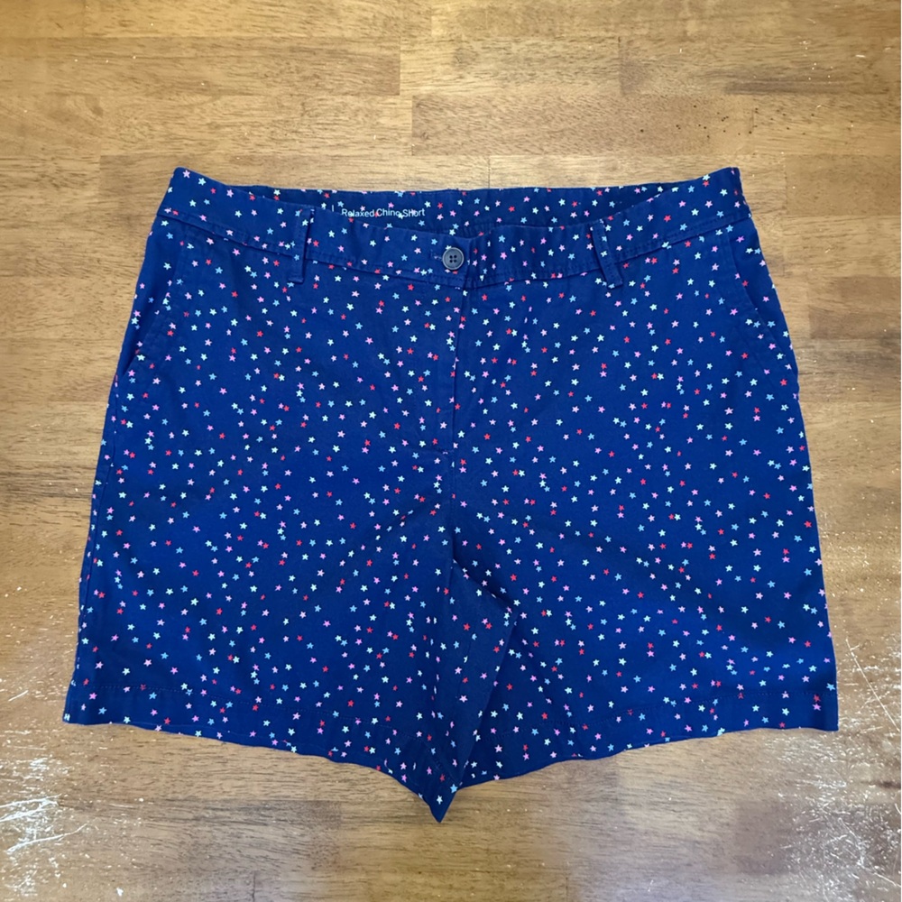 Talbots Navy Star Print Chino Shorts - Picture 2 of 10